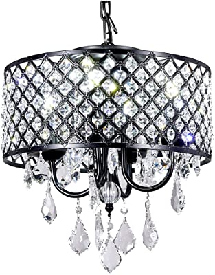 Edvivi Marya 4-Light Chrome Round Crystal Chandelier Ceiling .