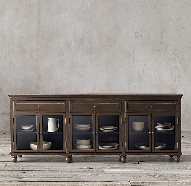 Annecy Metal-Wrapped Glass Large Sideboard | Large sideboard .