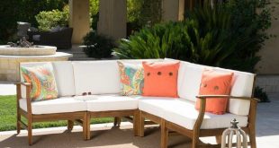 Antonia Teak Patio Sectional with Cushions | Patio sectional .
