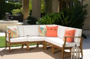 Antonia Teak Patio Sectional with Cushions | Patio sectional .