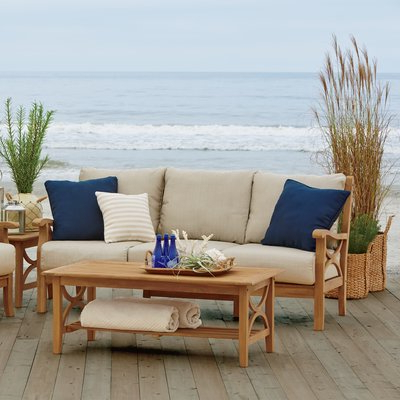View Photos of Antonia Teak Patio Sectionals With Cushions .
