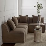 Massoud Carson Armless Taupe Sectional So