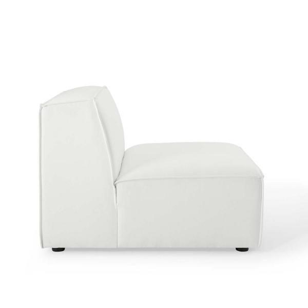 MODWAY Restore in White with Fabric Sectional Sofa Armless Chair .