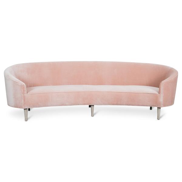 Art Deco Style Crescent Sofa with Curved Arms - ModSh