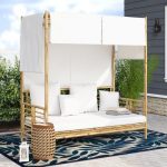Aubrie Patio Daybed with Cushions | Patio daybed, Daybed canopy .