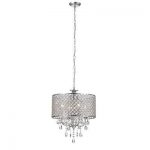 Aurore 4 - Light Crystal Chandelier with Wrought Iron Accents .