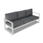 Shop Baltic Outdoor Sofa in White with Grey Cushion - Overstock .