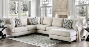 Abilene 3-Pc Beige Fabric RAF Sectional Sofa by Furniture of Ameri