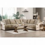 Senda 2-Pc Beige Chenille Sectional Sofa by Furniture of Ameri