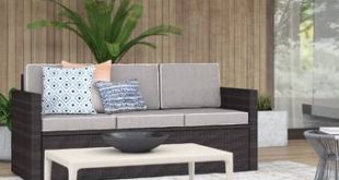 Mercury Row® Belton Patio Sofa with Cushions & Reviews | Wayfa