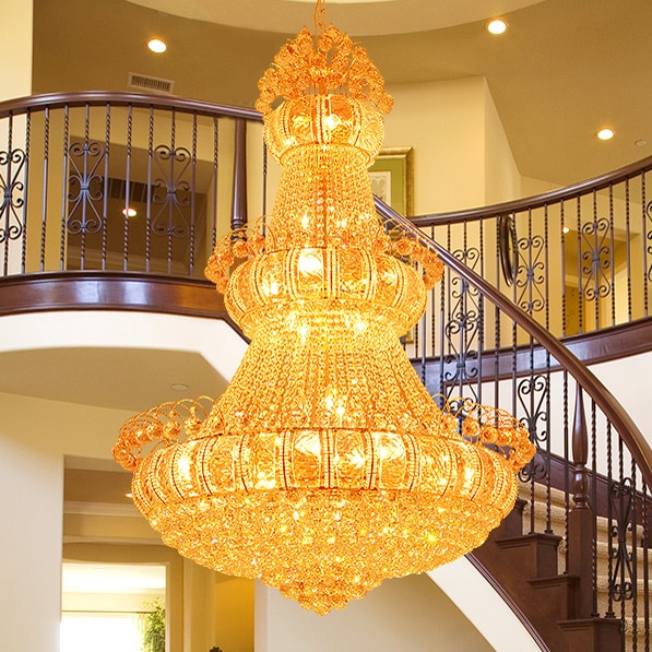 Modern Large Gold Crystal Chandeliers Lights Fixture American Big .