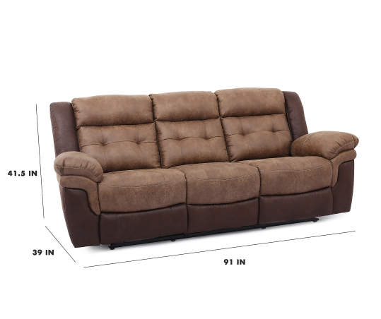 Mesa Brown Faux Leather Motion Reclining Sofa | Big Lo