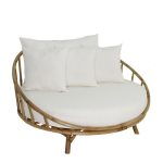 Shop Bamboo Large Round Accent Sofa Chair Natural Color With White .