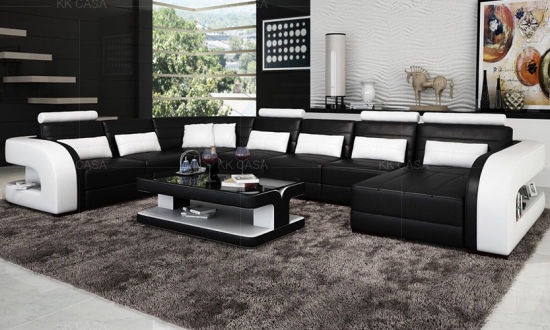 Design Home Modern Big Sofa with LED Sofa Furniture Chinese .