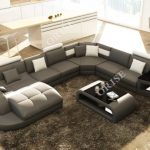 China Black U Shaped Big Sectional Sofa Set for Livingroom - China .