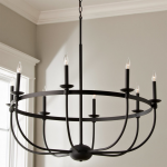Simply Black Basket Chandelier - 8 light | Wrought iron .