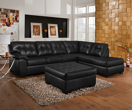 Pottery Barn Style Leather Sectional And Cocktail Ottoman – $1199 .
