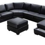 Soflex Baltimore Ultra Modern Black Faux Leather Sectional Sofa .