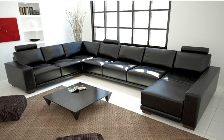 Modern Black Sectional Sofa TOS-LF-10