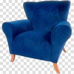 Blue sofa chair, Armchair Blue transparent background PNG clipart .