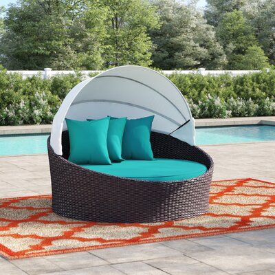 Sol 72 Outdoor Brentwood Canopy Patio Daybed with Cushions | Patio .