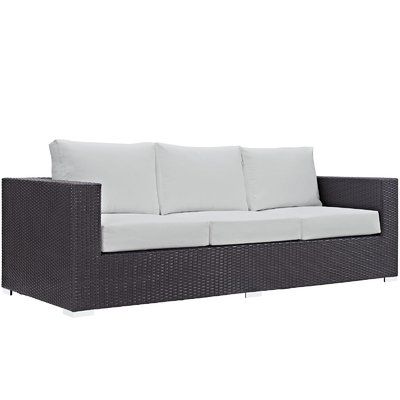 Sol 72 Outdoor Brentwood Patio Sofa with Cushions Color: White .