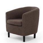 Living Room Chairs, Dark Brown Sofa Seat With Cotton Cloth Cov
