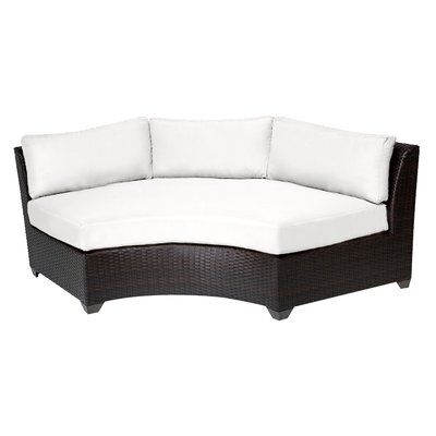 Rosecliff Heights Camak Patio Sofa with Cushions Color: White .