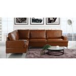 Upholstered 103.9" inch Leather Sectional Sofa, L-Shape Couch .