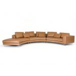 Divani Casa Tulip Modern Camel Leather Sectional Sofa-Color:Camel .