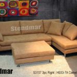 Affordable 3pc Modern Camel Color Microfiber Sectional Sofa S3157R .