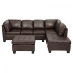 Canterbury 3-piece Faux Leather Sectional Sofa Set - Brown .