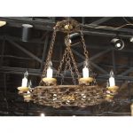 Early 20th Century Round Cast Iron Antique Chandelier | Chairi