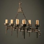 French eight arm cast iron antique chandelier | Iron chandeliers .