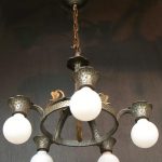 Antique Lighting: 1920s cast iron five light bare bulb style | Et