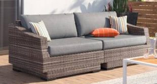 Wade Logan® Castelli Patio Sofa with Cushions & Reviews | Wayfa