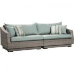 Wade Logan Castelli Patio Sofa with Cushions | Outdoor sofa, Blue .