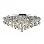 PLUTO large chrome crystal chandelier for low ceilings | Low .