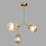 Amazon.com: 4 Ribbed Glass Globe Modern Brass Chandelier Light .
