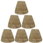 Natural Grass Chandelier Lamp Shades, Clip-On, 2.75"X5.5"X4.75 .