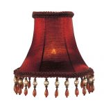 Livex Lighting Red Silk Bell Clip Chandelier Shade With Amber .