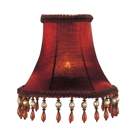 Livex Lighting Red Silk Bell Clip Chandelier Shade With Amber .