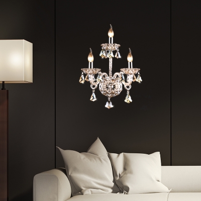 Crystal Chandelier Wall Light Traditional 3 Lights Candle Wall .