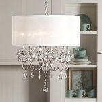 Shop Silver Mist Hanging Crystal Drum Shade Chandelier by iNSPIRE .