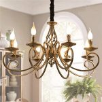 Ganeed Rustic Chandeliers, 8 Lights Candle French Country .