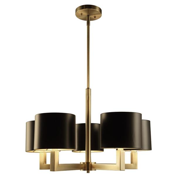 DSI Hamilton Collection 5-Light Black and Gold Chandelier with .