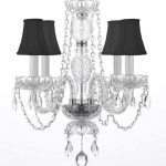 4-Light Venetian Style Empress Crystal Chandelier with Black Shad