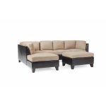 Shop Abbyson Charlotte Beige Sectional Sofa and Ottoman .