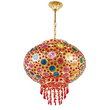 Amazon.com: UBEN Chinese Chandelier Balcony Red Lantern LED .