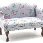 Sofa with Grey and Floral Chintz Fabric. – Dollhouse Juncti